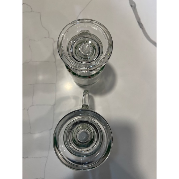 Vintage Holiday Glass Footed Eggnog Mugs - Set of 2 - Picture 4 of 4